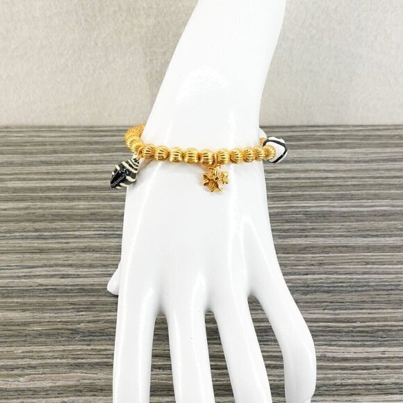 Tory Burch Women's Roxanne Beaded Tassel Bracelet Gold OS - Picture 4 of 12